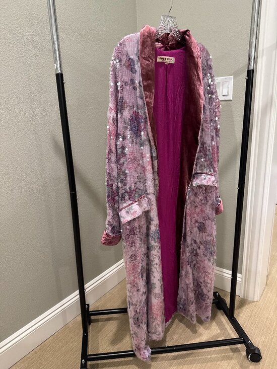 Free People Jackets & Blazers - Free People Floral Sequin Velvet Duster Kimono Jacket
